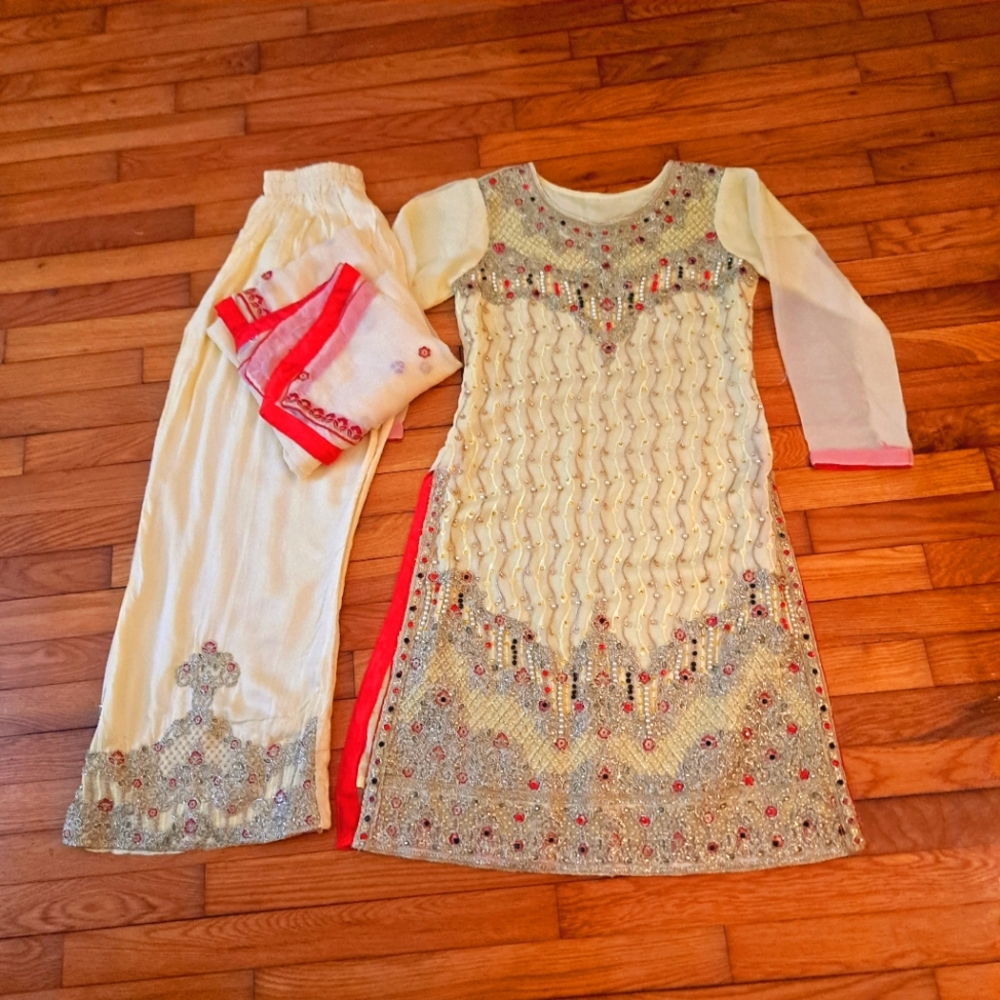 Fancy partywear dress with plazzo,